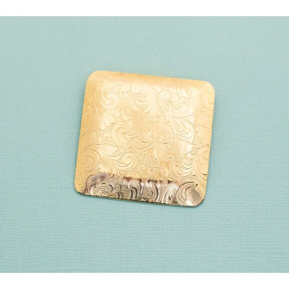 Vintage Gold Square Clip E16 - Picture 1 of 2